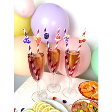 Fluparty Tutti Frutti - Meyve Temalı Figürlü Pipetler(12 Adet)