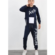 Black Steel Garson Boy Erkek Baskılı Kapşonlu Erkek Eşofman Takımı