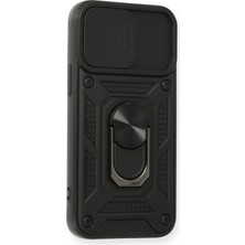 isiltikidsmoda Newface iPhone 12 Mini Kılıf Pars Lens Yüzüklü Silikon - Siyah