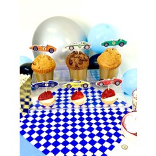 Fluparty Vintage Racing - Yarış Arabası Temalı Kapkek Süsleri