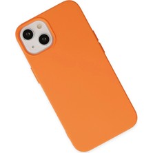 isiltikidsmoda Newface iPhone 14 Plus Kılıf Nano Içi Kadife Silikon - Turuncu