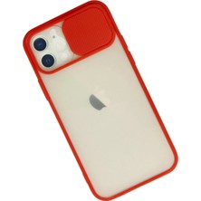 isiltikidsmoda Newface iPhone 12 Kılıf Palm Buzlu Kamera Sürgülü Silikon - Kırmızı