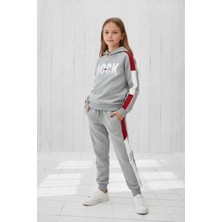 Black Steel Garson Boy Kız Baskılı Kapşonlu Eşofman Takımı