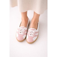 Slipcat Kadın Spor Bağcıklı Günlük Rahat Retro Çizgili Babet Ayakkabı