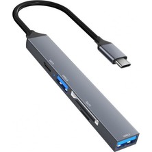 Apera MT78 5in1 Type-C Girişli Multi Hub USB 3.0 5gbps Veri Aktarımı Kart Okuyucu Metal Kasa