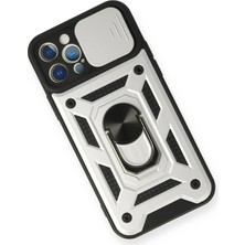 isiltikidsmoda Newface iPhone 12 Pro Kılıf Pars Lens Yüzüklü Silikon - Gümüş