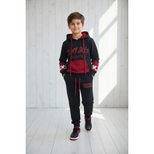 Black Steel Kanguru Cepli Kapşonlu Çocuk Eşofman Takımı