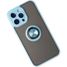 isiltikidsmoda Newface iPhone 14 Pro Kılıf Montreal Yüzüklü Silikon Kapak - Buz Mavi