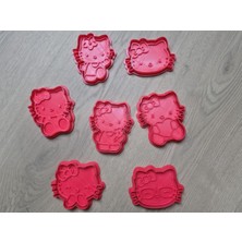 Feyza Design Sevimli Hello Kitty Kurabiye ve Fondan Kalıbı, 7 Farklı Model, Şeker Hamuru Bisküvi