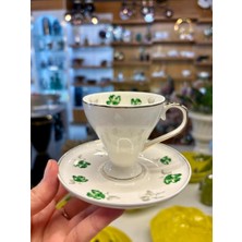 Mien Yeşil Ayaklı Tek Kişilik Türk Kahvesi Fincanı