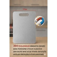 Feyza Design Paslanmaz Çelik Kesme Tahtası, 22X17 Cm, Sağlıklı ve Dayanıklı Tasarım