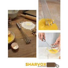 Feyza Design Ayarlanabilir Paslanmaz Çelik Boncuk Top Uçlu Çırpıcı, Çok Amaçlı Kullanım