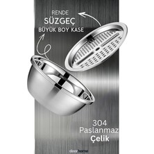 Feyza Design Paslanmaz Çelik Çok Fonksiyonlu Rende ve Sebze Hazırlama Kabı Seti