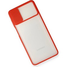 isiltikidsmoda Newface Samsung Galaxy M51 Kılıf Palm Buzlu Kamera Sürgülü Silikon - Kırmızı