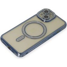 isiltikidsmoda Newface iPhone 15 Kılıf Joke Simli Magneticsafe Kılıf - Lacivert