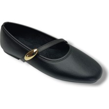 Ceylan Shoes 123-26 Cilt Deri Tokalı Tek Bantlı Anatomik Kadın Babet
