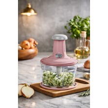 Feyza Design Paslanmaz Çelik Çok Renkli El Rondosu Blender, Sebze ve Soğan Doğrayıcı