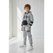 Black Steel Kanguru Cepli Kapşonlu Çocuk Eşofman Takımı