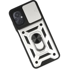 isiltikidsmoda Newface Xiaomi Poco M5 Kılıf Pars Lens Yüzüklü Silikon - Gümüş