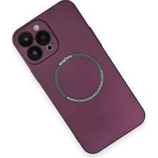 isiltikidsmoda Newface iPhone 14 Pro Kılıf Jack Magneticsafe Lens Silikon - Mürdüm