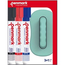 Penmark Beyaz Tahta Kalemi (Siyah - Kırmızı - Mavi) 3 Lü Set + Silgi 305-TK3S