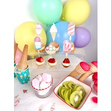 Fluparty Ice Cream - Dondurma Temalı Kapkek Süsleri (12 Adet)