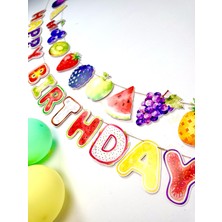 Fluparty Tutti Frutti - Meyve Temalı “Happy Birthday” Yazı Banner