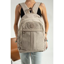 Nemo Bags Açık Vizon Unisex Sırt Çantası,laptop ve Seyahat Okul Çantası, Orjinal Crinkle Kumaş,20 LT,40X30CM