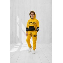 Black Steel Kanguru Cepli Kapşonlu Çocuk Eşofman Takımı