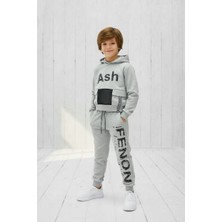 Black Steel Garson Boy Erkek Baskılı Kapşonlu Erkek Eşofman Takımı