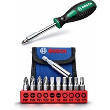Bosch 10'lu Manyetik Uç Seti + Bosch Tornavida