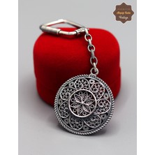 Midyat Nurtaş Gümüş Yıldız Model 925 Ayar Gümüş Oksitli Telkari Anahtarlık 201025156