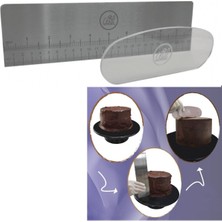 Feyza Design Paslıksız 25X7 cm 2'li Metal Pasta Dekor Tarağı, Sıvama ve Krema Düzleştirici