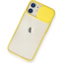 isiltikidsmoda Newface iPhone 11 Kılıf Palm Buzlu Kamera Sürgülü Silikon - Sarı