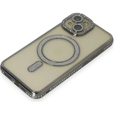 isiltikidsmoda Newface iPhone 15 Kılıf Joke Simli Magneticsafe Kılıf - Gri