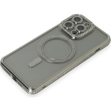 isiltikidsmoda Newface iPhone 15 Pro Kılıf Joke Simli Magneticsafe Kılıf - Gri