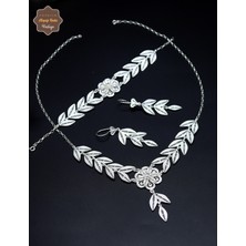 Midyat Nurtaş Gümüş Lale Model 925 Ayar Gümüş Telkari Kadın Üçlü Set 201025197
