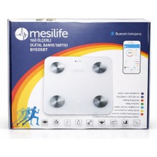 Mesilife Akıllı Bluetooth Dijital Banyo Tartısı Vücut Analizli Yağ Ölçer Cam Baskül