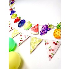 Fluparty Tutti Frutti - Meyve Temalı Üçgen Flama Banner