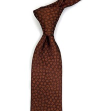 Kravatkolik Potenza Style Bakır Çiçek Desen Italyan Ipek Kravat İK2294