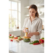 Feyza Design 3 Bıçaklı Paslanmaz Çelik El Rondosu, Sebze Doğrayıcı