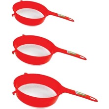 Feyza Design 3 Adet Çok Amaçlı Süt Süzgeci, Un, Makarna ve Pirinç Yıkama Seti