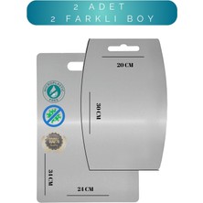 Feyza Design Çiftli Paslanmaz Çelik Kesme Tahtası Seti, Antibakteriyel, Şık Tasarım