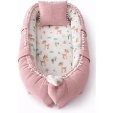 Jaju Baby Pudra Waffle Pike Kumaş Ceylan Tasarım Ponponlu Babynest