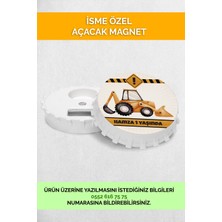 Feyza Design Iş Makineleri Temalı Doğum Günü Magnetleri, 10 Adet, Eğlenceli ve Şık Hediyelik