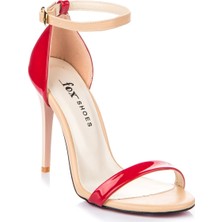 Fox Shoes Kırmızı/ten Rugan Kadın Topuklu Ayakkabı 7749112608
