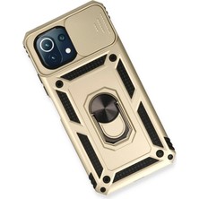 isiltikidsmoda Newface Xiaomi Mi 11 Lite Kılıf Pars Lens Yüzüklü Silikon - Gold