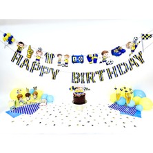 Fluparty Sarı - Lacivert - Futbol Temalı Parti Seti