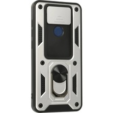 isiltikidsmoda Newface Xiaomi Redmi Note 9 Kılıf Pars Lens Yüzüklü Silikon - Gümüş