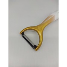 Feyza Design Altın Renkli Yatay Patates ve Sebze Soyucu Mutfak Aleti